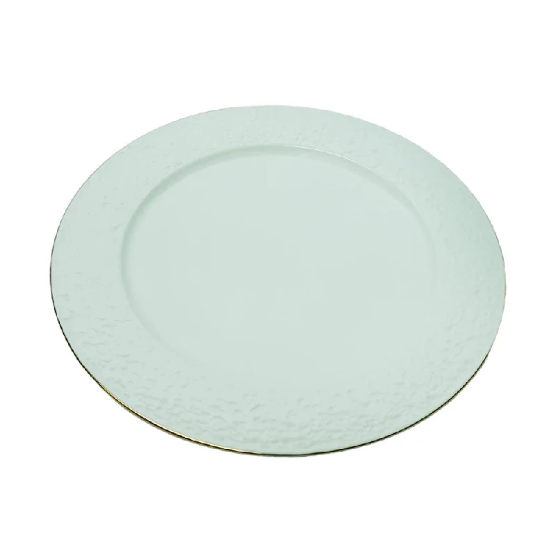 PLATE DINNER WHITE PORCELAIN MOON EMBOSSED 11INCH IR
